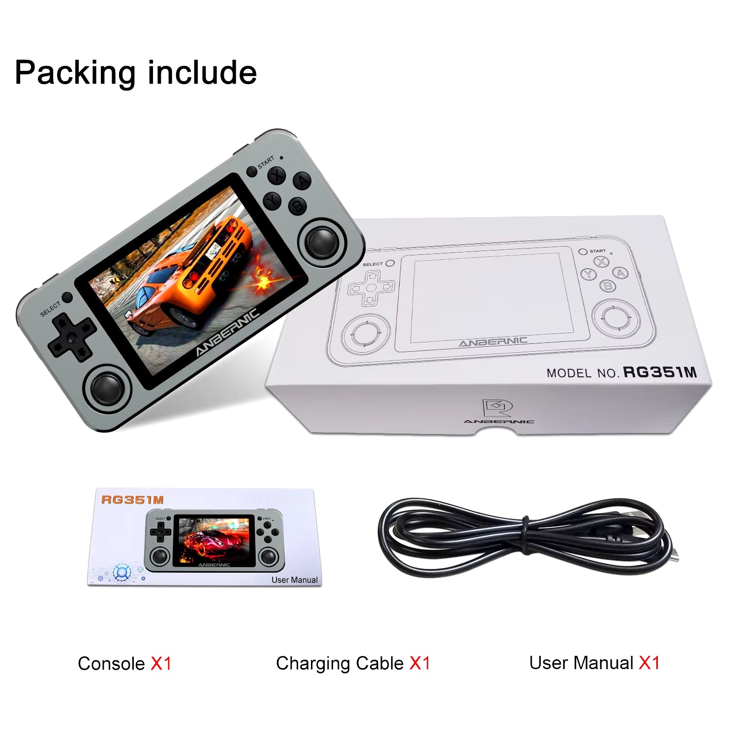 RG351M RG351P Retro Video Game Console Aluminum Alloy Shell 2500 Game Portable Console RG351 Handheld Game Player