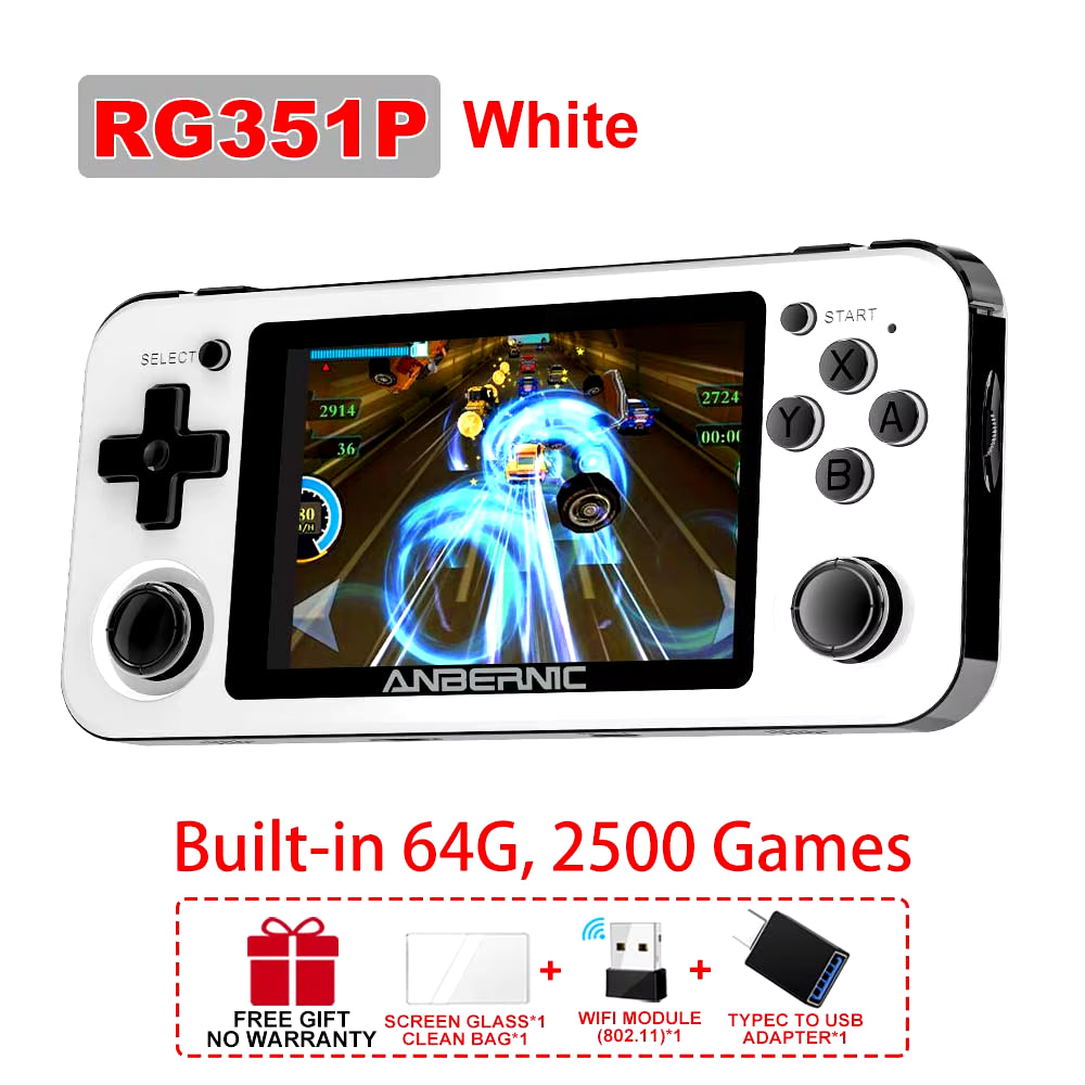 RG351M RG351P Retro Video Game Console Aluminum Alloy Shell 2500 Game Portable Console RG351 Handheld Game Player