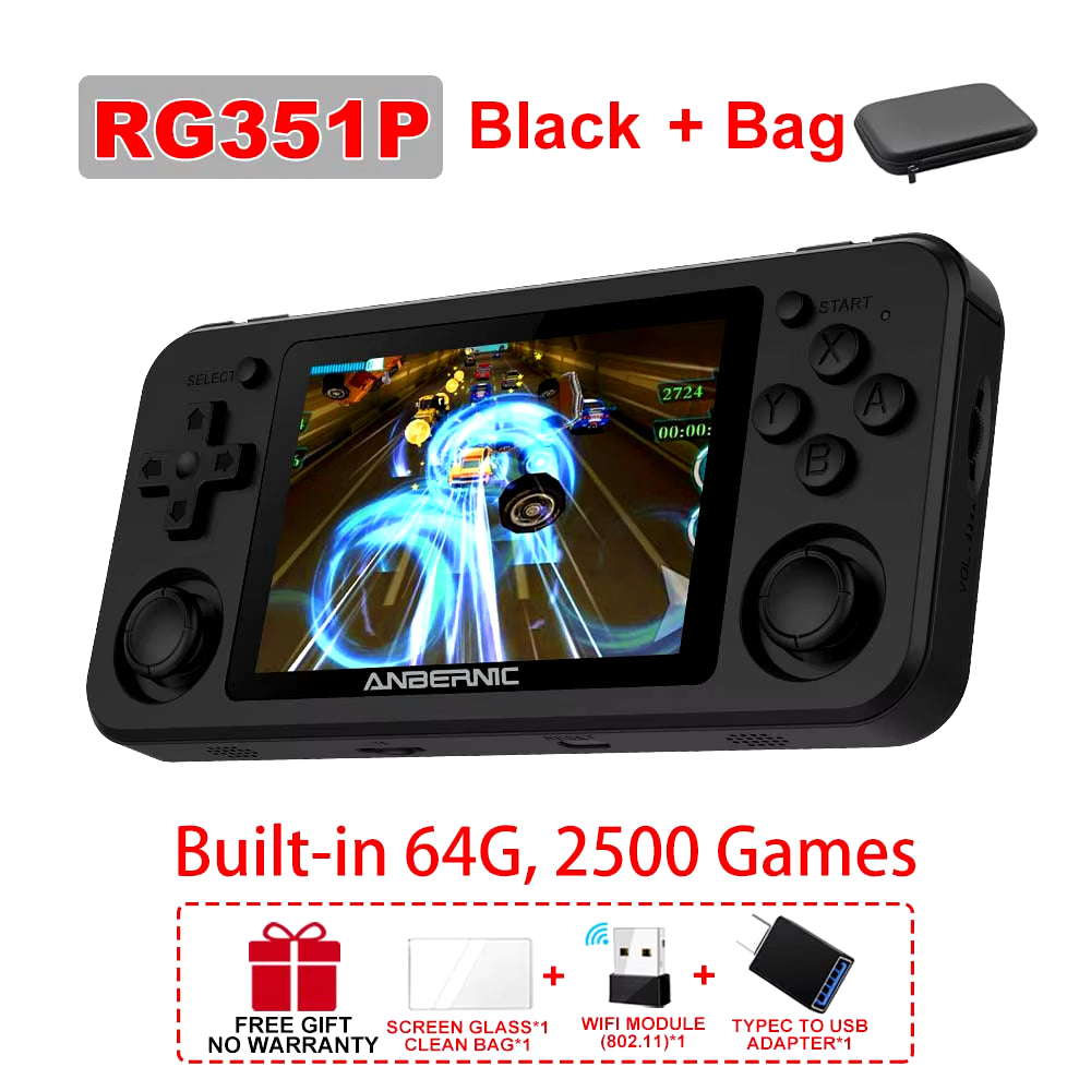 RG351M RG351P Retro Video Game Console Aluminum Alloy Shell 2500 Game Portable Console RG351 Handheld Game Player