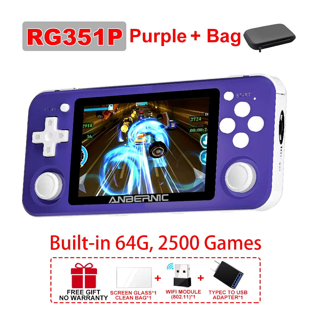 RG351M RG351P Retro Video Game Console Aluminum Alloy Shell 2500 Game Portable Console RG351 Handheld Game Player