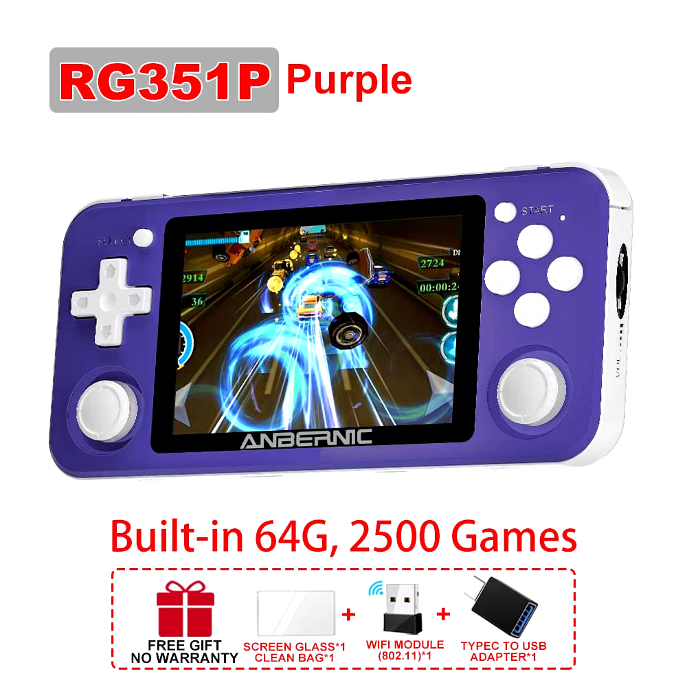 RG351M RG351P Retro Video Game Console Aluminum Alloy Shell 2500 Game Portable Console RG351 Handheld Game Player