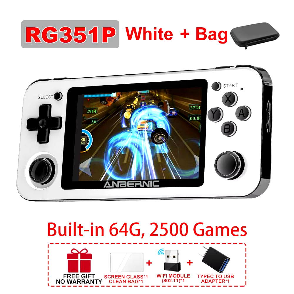 RG351M RG351P Retro Video Game Console Aluminum Alloy Shell 2500 Game Portable Console RG351 Handheld Game Player