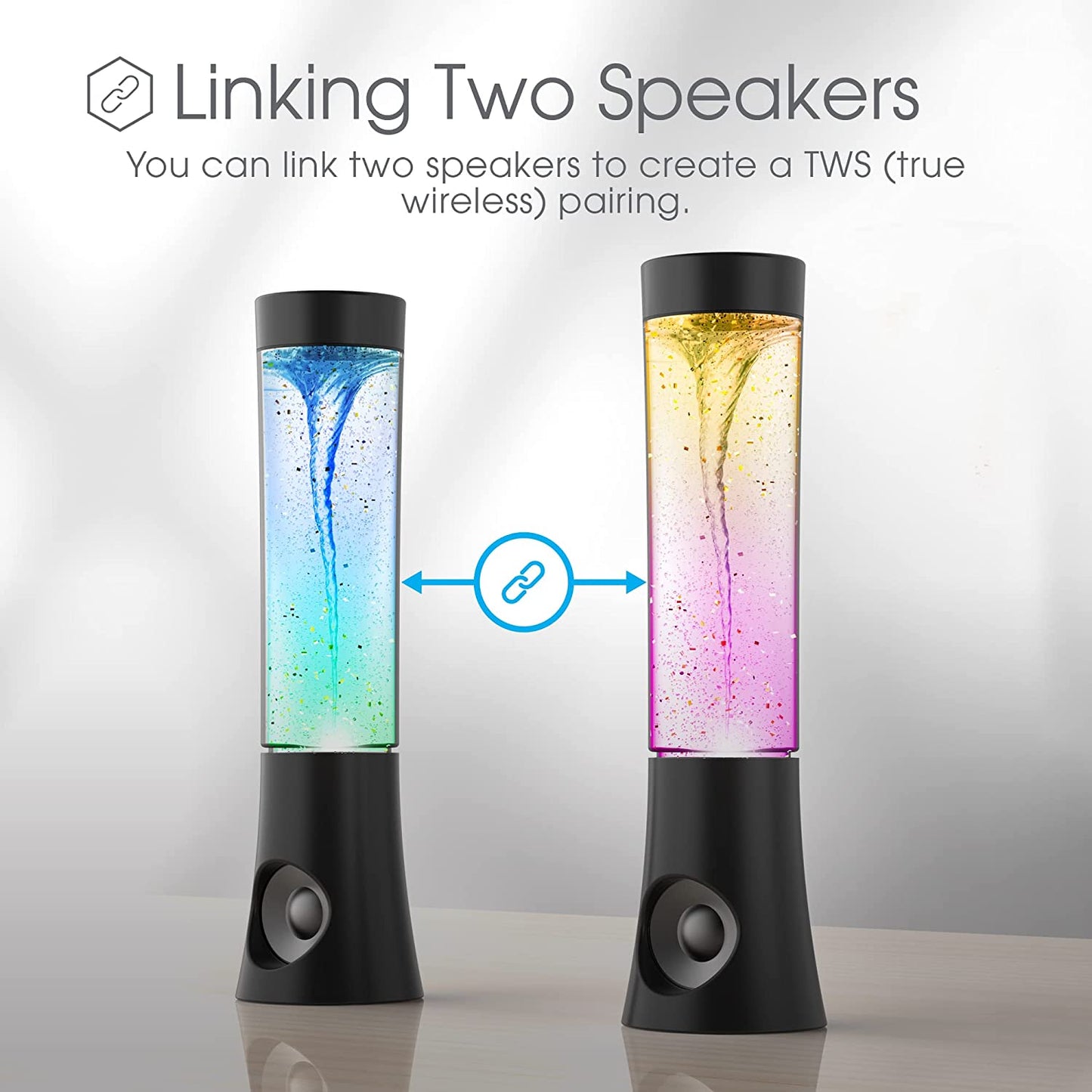 Vortex Tornado TWS Bluetooth Speaker, 7 LED Light Show, Portable Speaker, Tornado Feature, Connect 2 Speakers at a Time, Bass Boosted, Home and Outdoor Speaker, Rechargeable Speaker