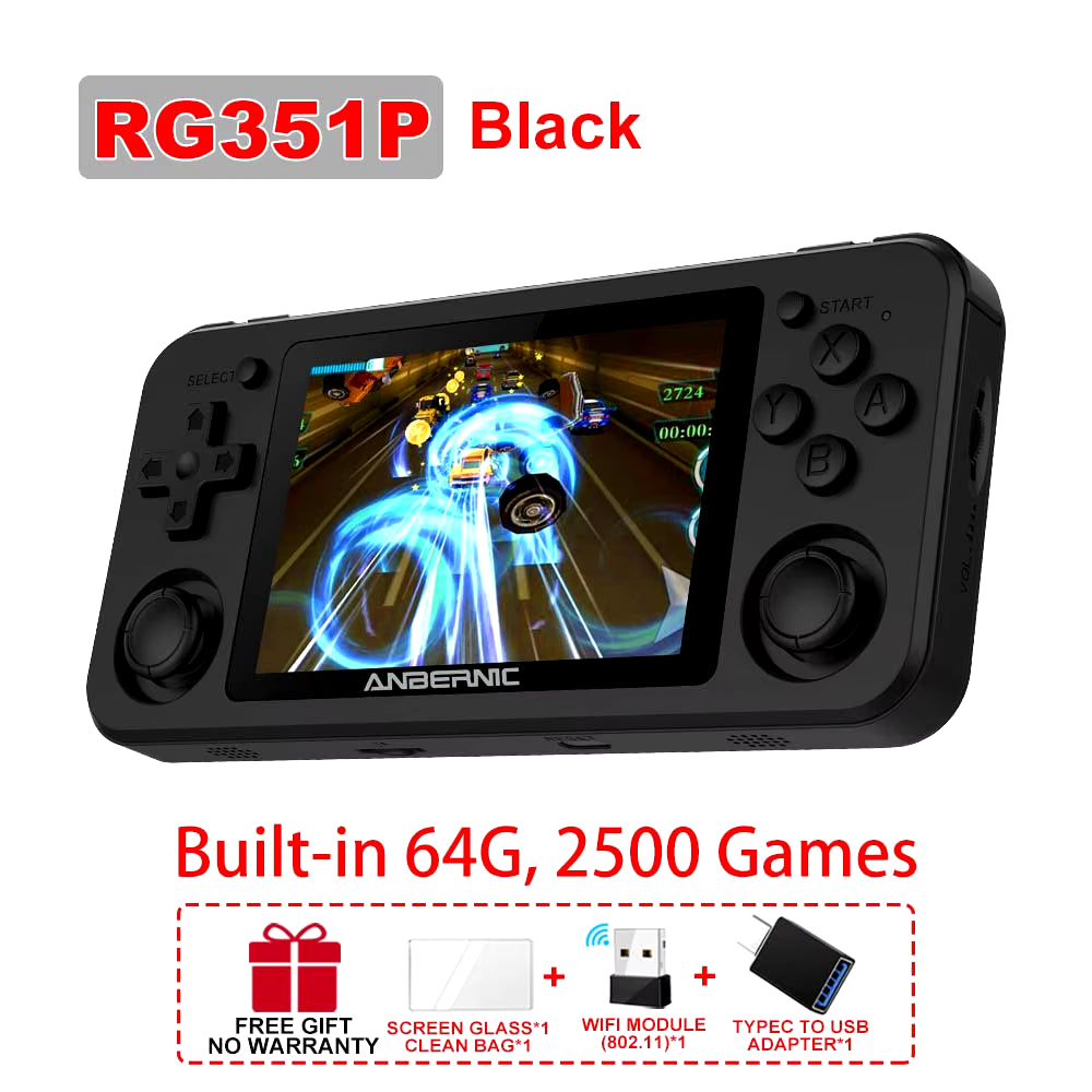 RG351M RG351P Retro Video Game Console Aluminum Alloy Shell 2500 Game Portable Console RG351 Handheld Game Player